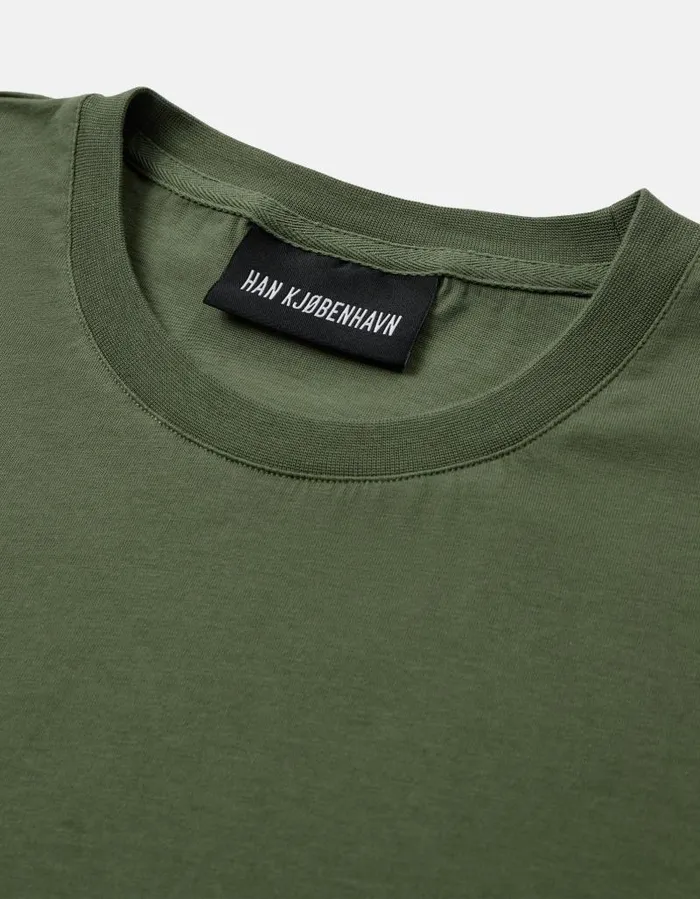 Men Tshirt Han Kjbenhavn Roots Embroidery Tshirt 8211 Green