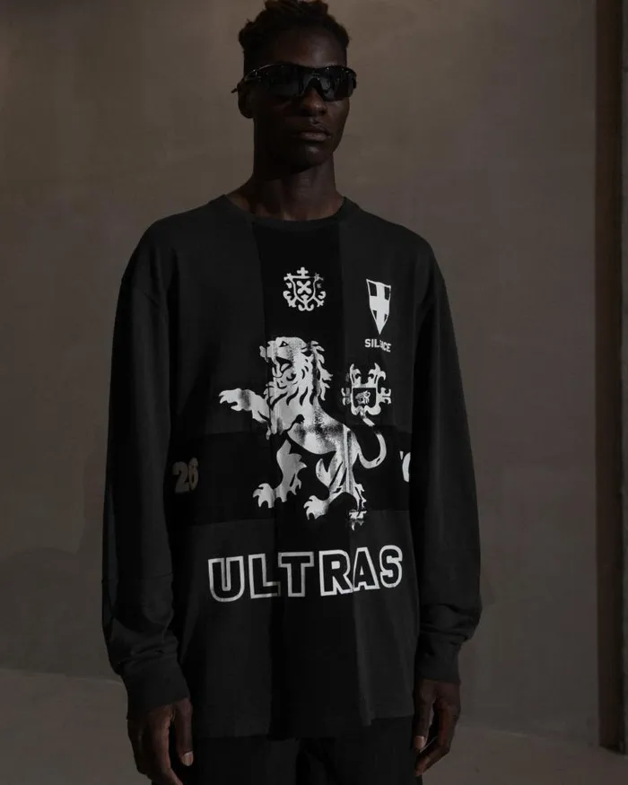 Men Tshirt Han Kjbenhavn Ultras Printed LS TShirt 8211 Ash Grey