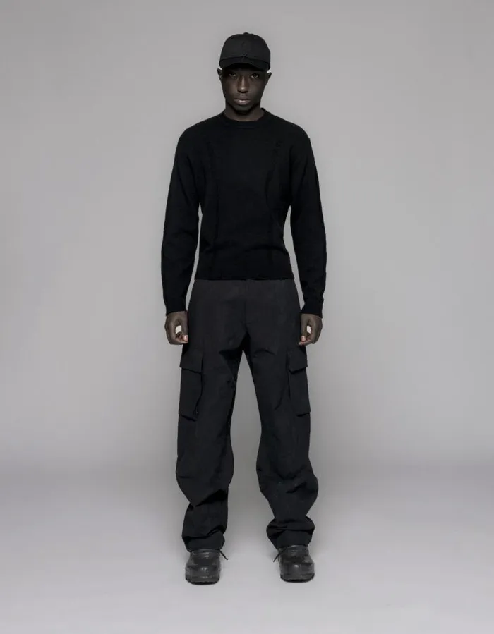 Men Trousers Han Kjbenhavn Jacquard Cargo Trousers 8211 Black