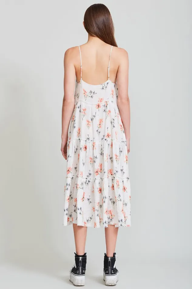 Midi Slip Dress 8211 Ecru Floral Official Site Women R13 Dresses and Skirts