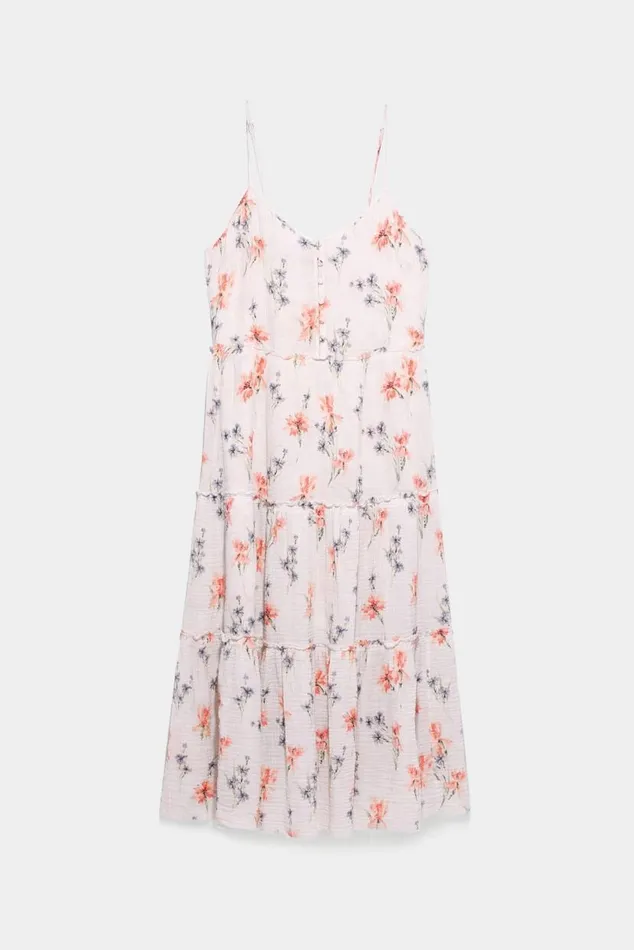 Midi Slip Dress 8211 Ecru Floral Official Site Women R13 Dresses and Skirts