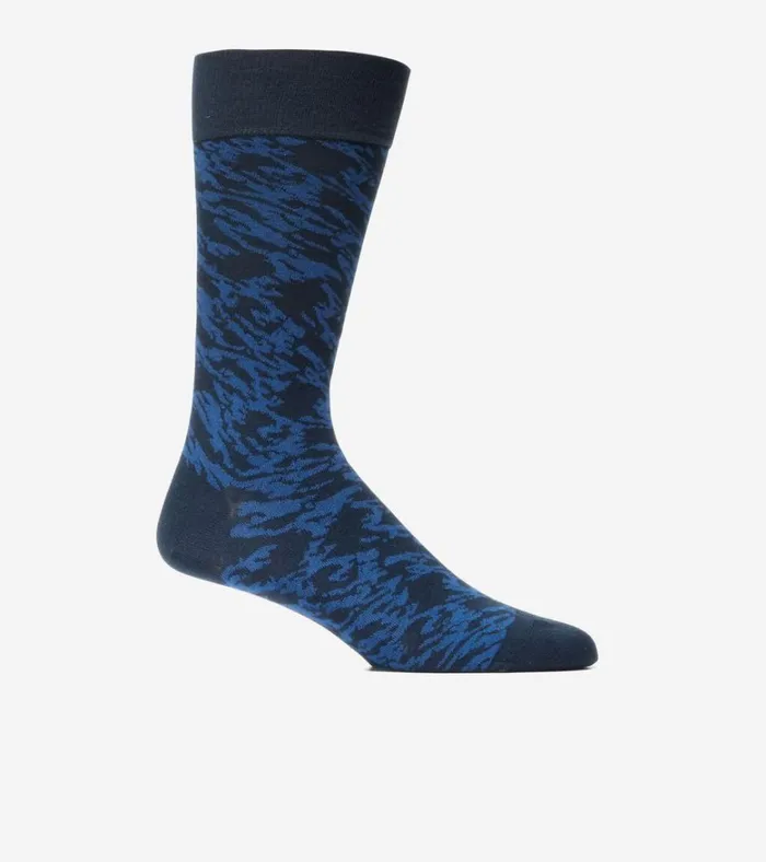 Modern Camo Dress Crew Socks Navy Blue Camo Men Cole Haan Socks