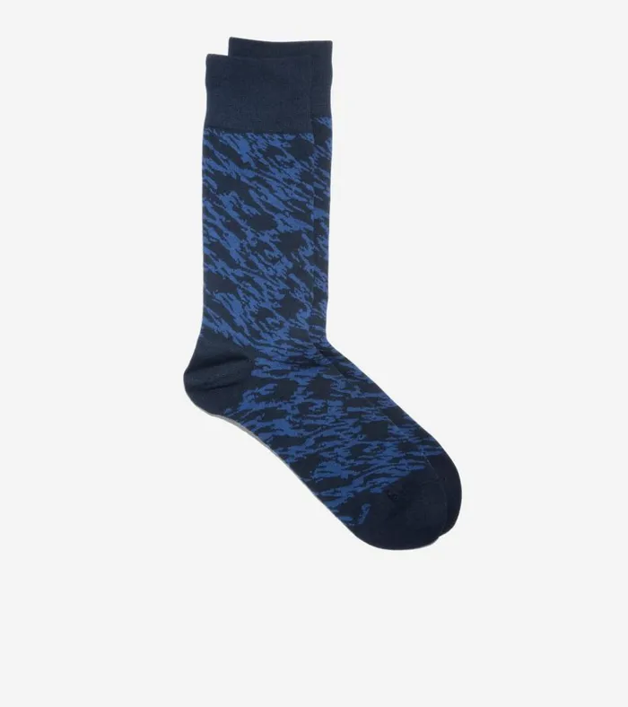Modern Camo Dress Crew Socks Navy Blue Camo Men Cole Haan Socks