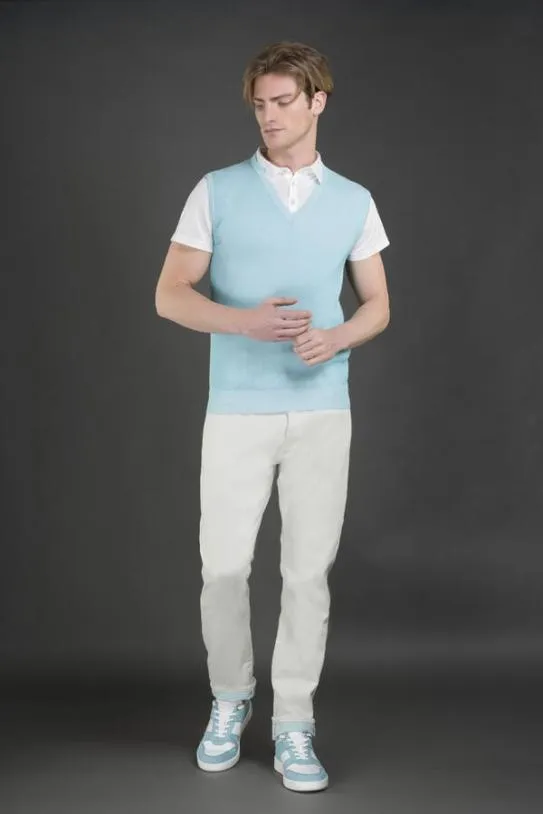 MooRER ANSONSIA Caribbeanturquoisebianco Men Knitwear