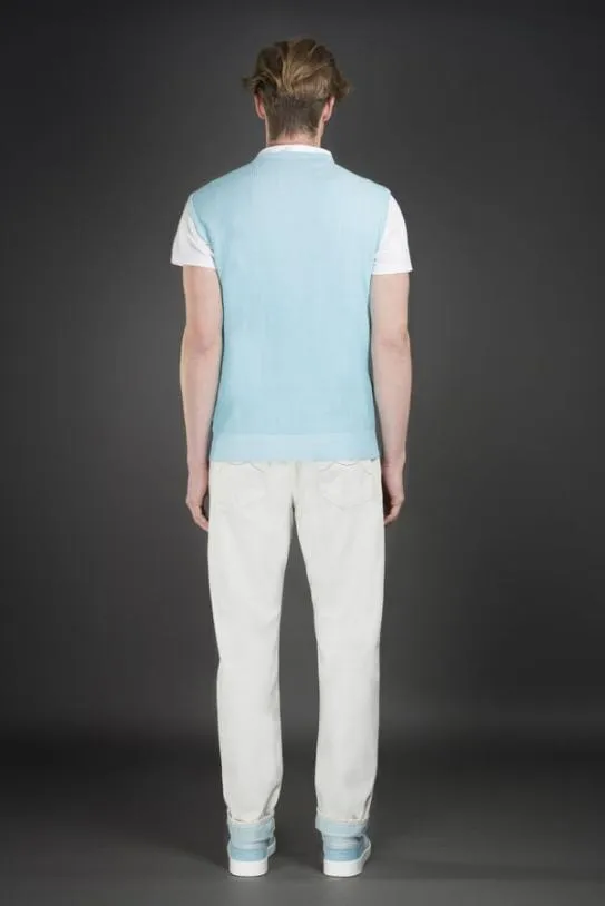 MooRER ANSONSIA Caribbeanturquoisebianco Men Knitwear