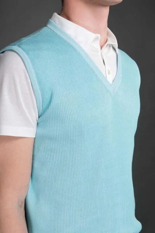 MooRER ANSONSIA Caribbeanturquoisebianco Men Knitwear