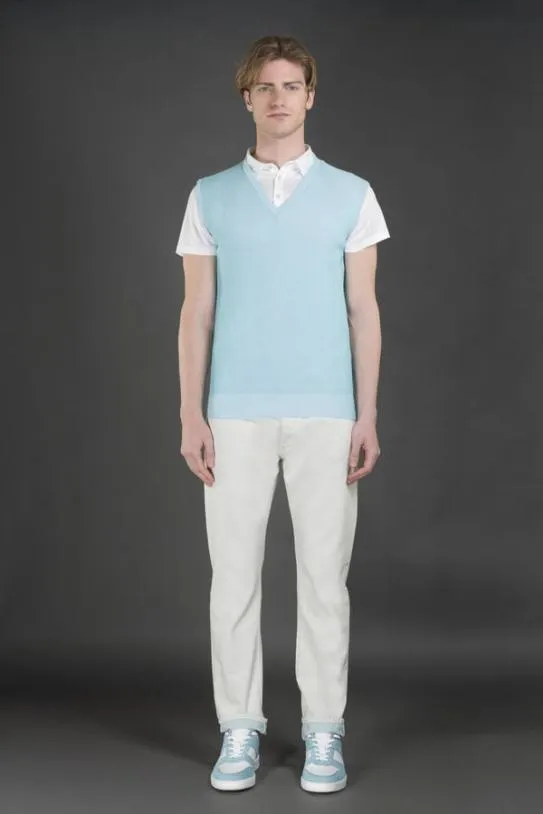 MooRER ANSONSIA Caribbeanturquoisebianco Men Knitwear