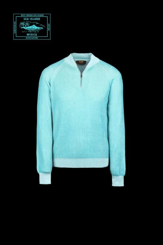 MooRER FEDROSIA Caribbeanturquoisebianco Men Knitwear
