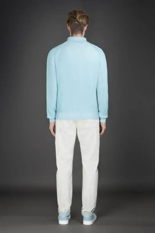 MooRER FEDROSIA Caribbeanturquoisebianco Men Knitwear