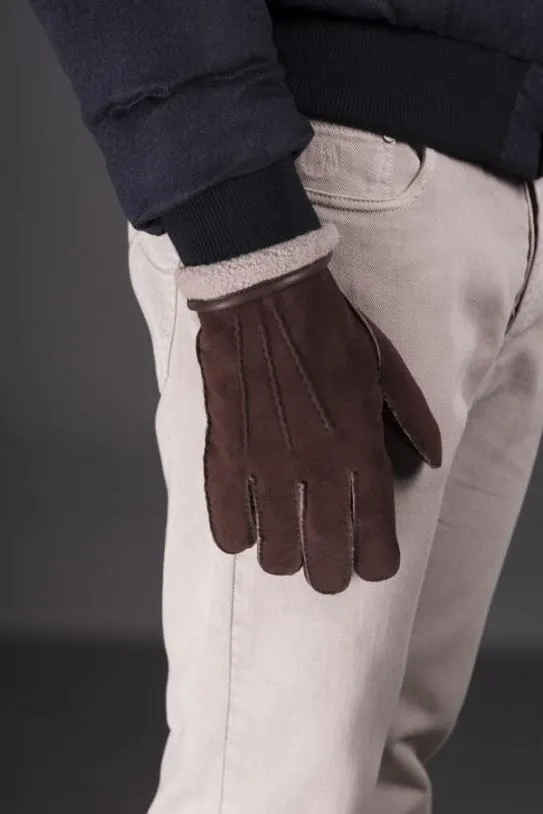 MooRER HIDEKOMOT Dark Brown Men Scarves And Gloves