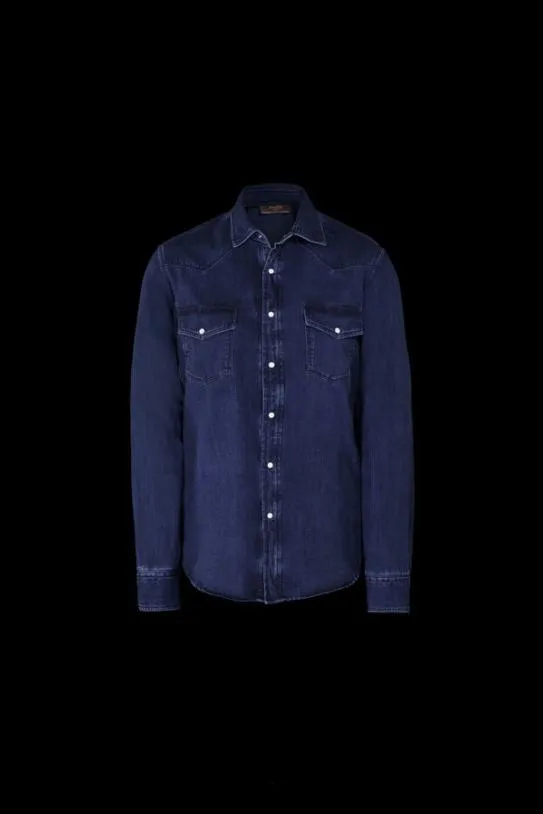 MooRER LARRIE32 LIGHT DENIM Lightdenim Men Shirts