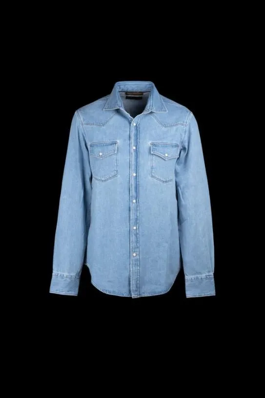 MooRER LARRIEDF306 Vintage Chiaro Men Shirts