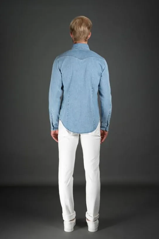 MooRER LARRIEDF306 Vintage Chiaro Men Shirts