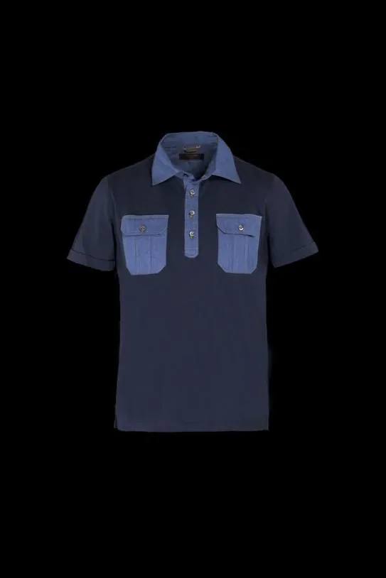 MooRER PALINUROJCS Navyblu Men Tshirts And Polos