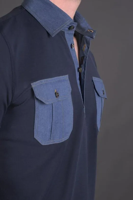 MooRER PALINUROJCS Navyblu Men Tshirts And Polos