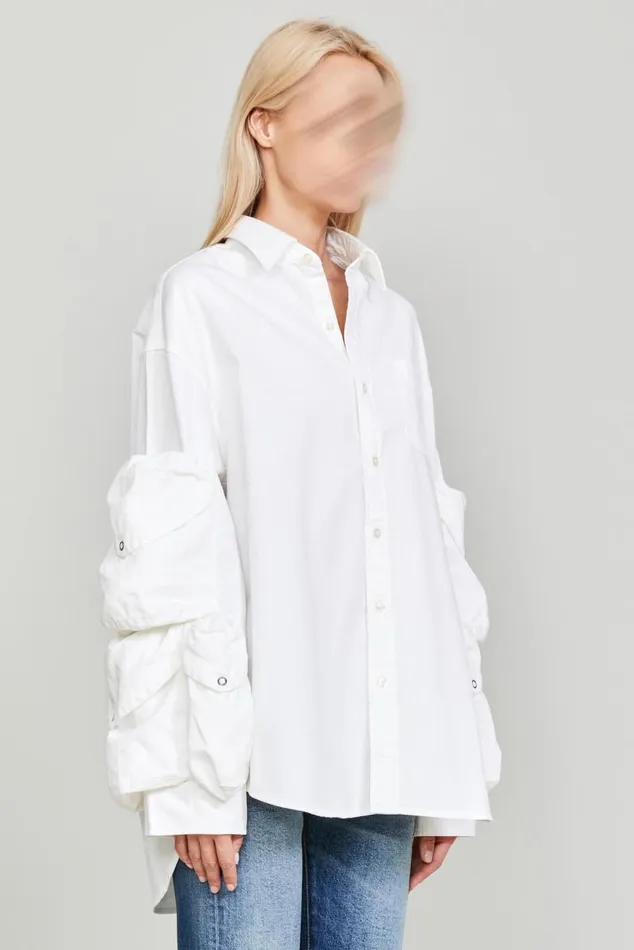MULTIPOCKET BUTTON DOWN 8211 WHITE Women R13 Tops