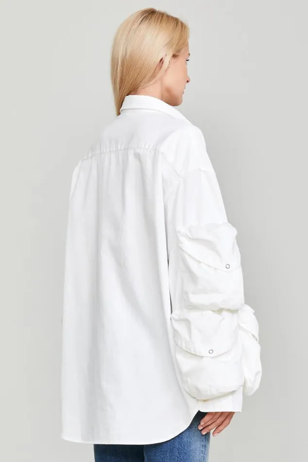 MULTIPOCKET BUTTON DOWN 8211 WHITE Women R13 Tops