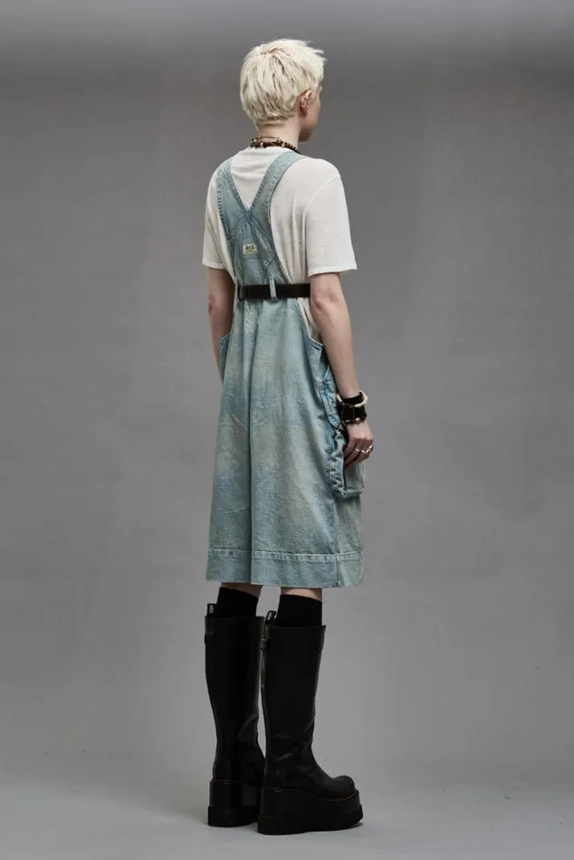 MULTIPOCKET OVERALL SHORT 8211 LENNON BLUE Women R13 Denim
