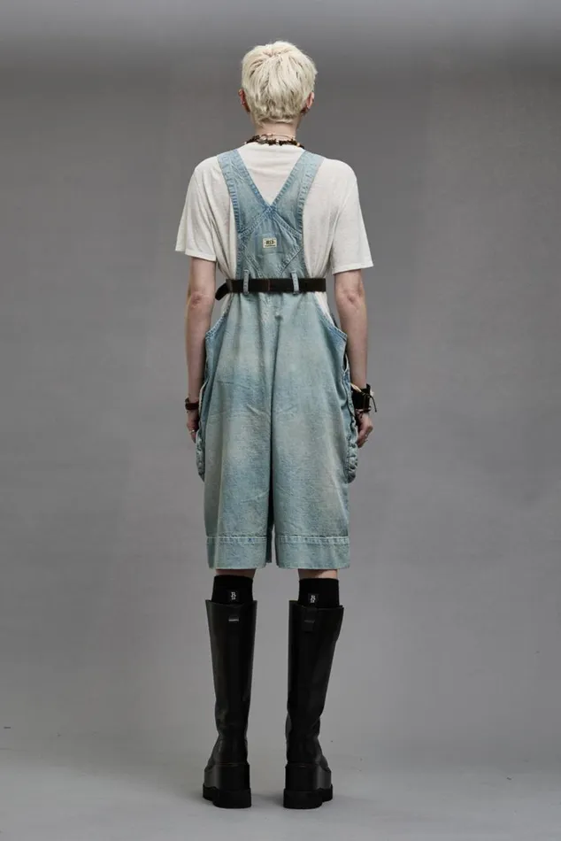 MULTIPOCKET OVERALL SHORT 8211 LENNON BLUE Women R13 Denim