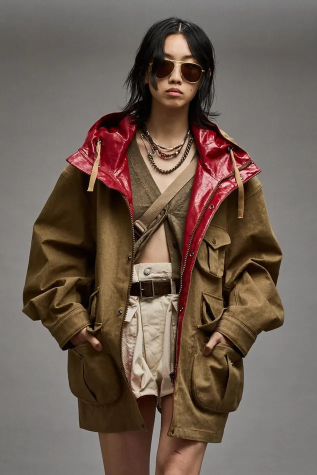 MULTIPOCKET PARKA 8211 KHAKI Women R13 Jackets and Coats
