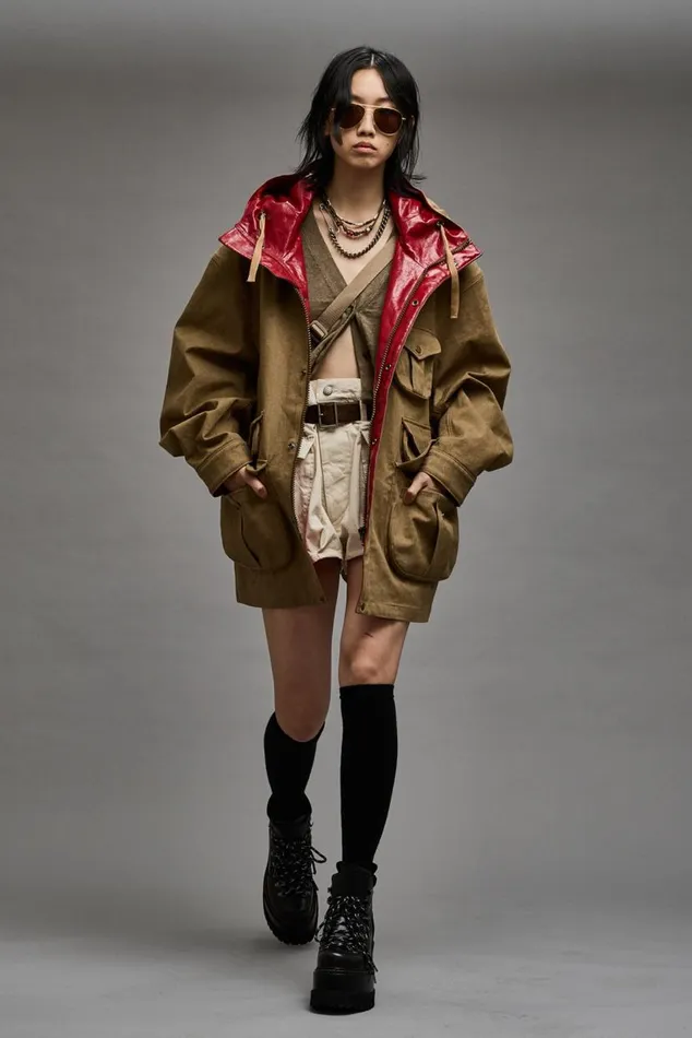 MULTIPOCKET PARKA 8211 KHAKI Women R13 Jackets and Coats