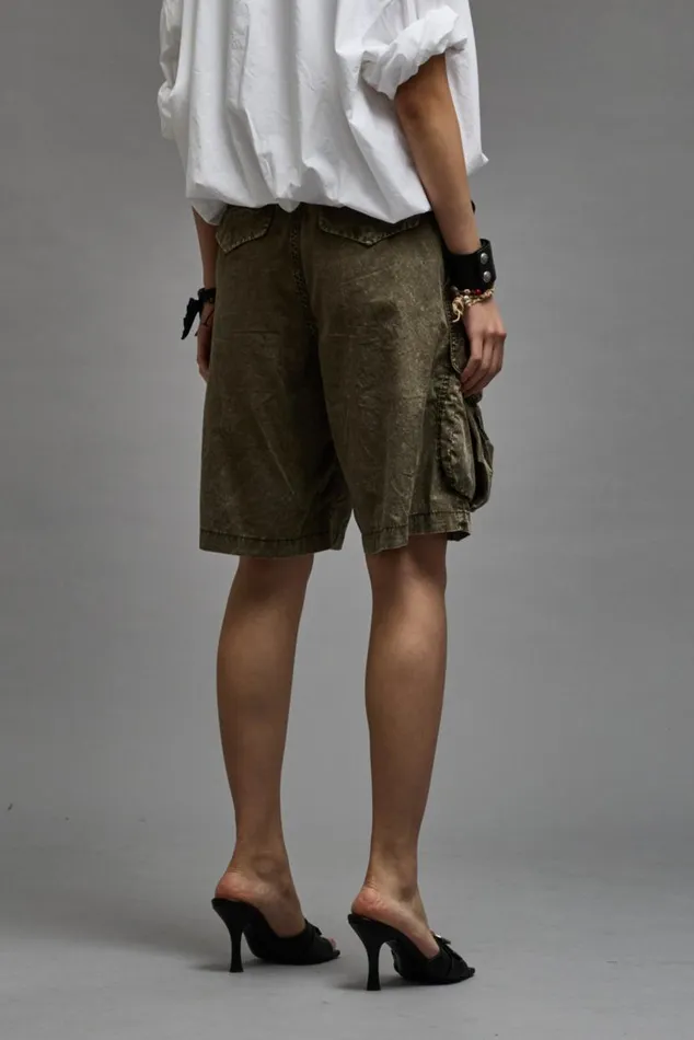MULTIPOCKET RELAXED SHORT 8211 OLIVE GARMENT DYE Women R13 Pants and Shorts