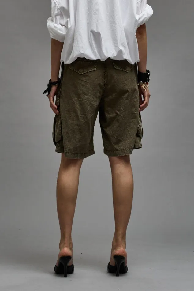 MULTIPOCKET RELAXED SHORT 8211 OLIVE GARMENT DYE Women R13 Pants and Shorts