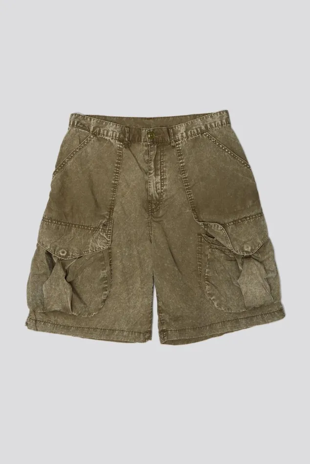 MULTIPOCKET RELAXED SHORT 8211 OLIVE GARMENT DYE Women R13 Pants and Shorts