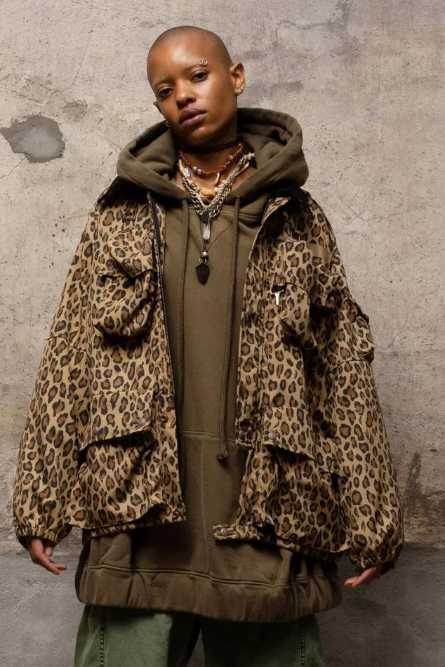 MULTIPOCKET WINDBREAKER 8211 PRINTED LEOPARD Women R13 Jackets and Coats