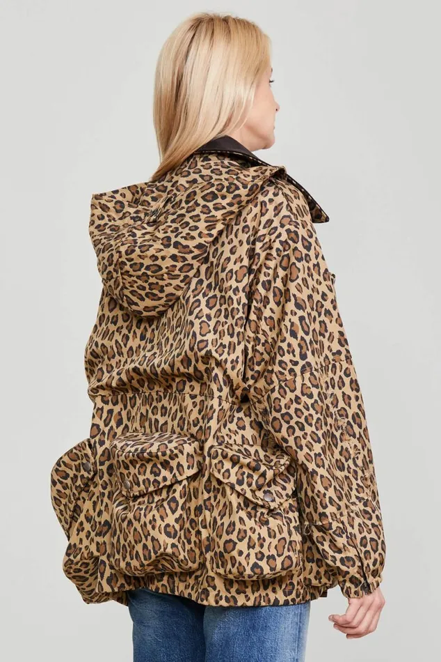 MULTIPOCKET WINDBREAKER 8211 PRINTED LEOPARD Women R13 Jackets and Coats