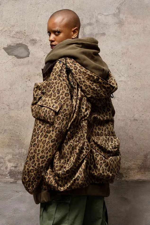 MULTIPOCKET WINDBREAKER 8211 PRINTED LEOPARD Women R13 Jackets and Coats