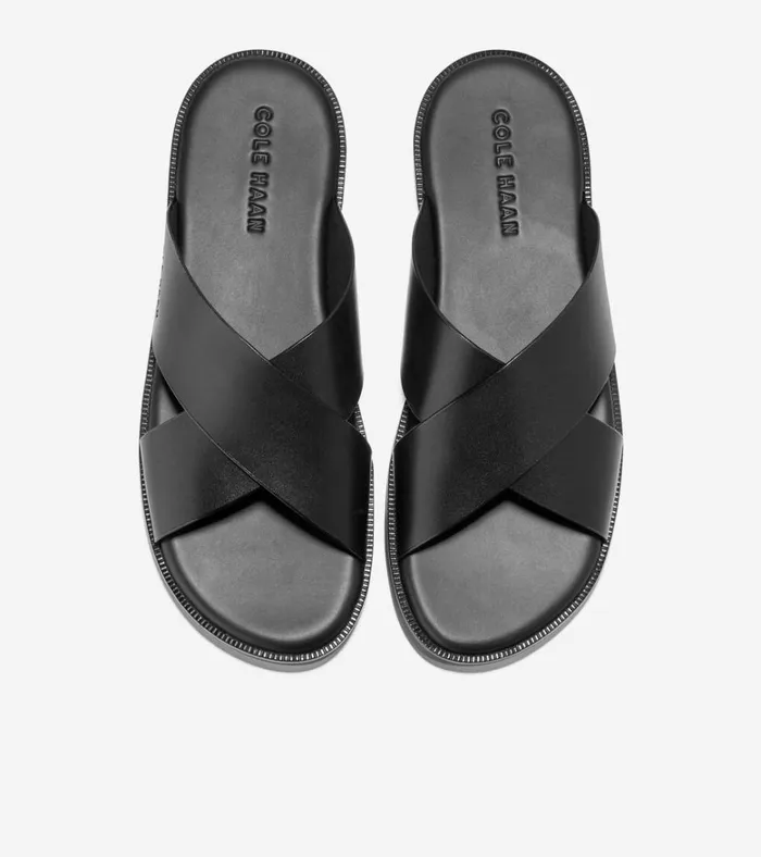 Nantucket Cross Strap Sandals Black Men Cole Haan Sandals