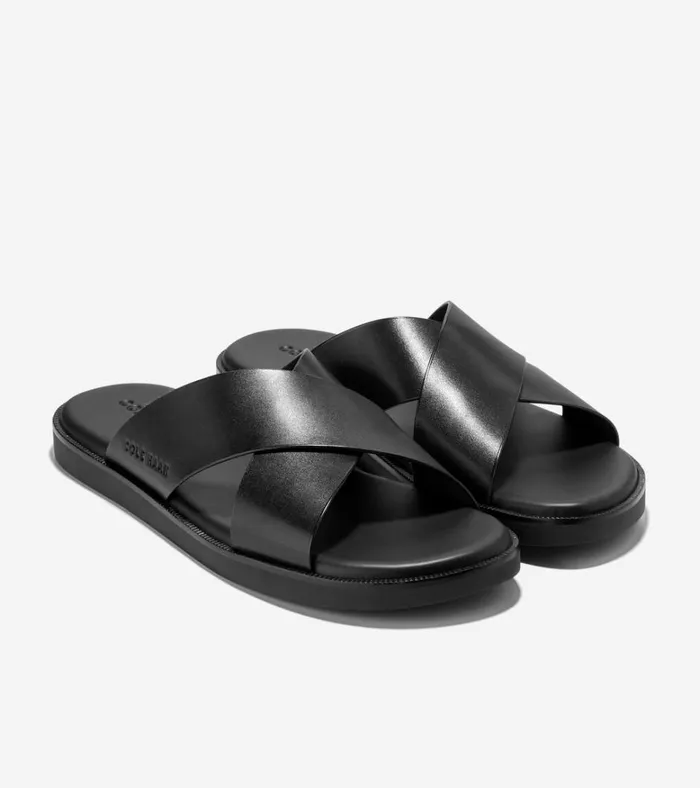 Nantucket Cross Strap Sandals Black Men Cole Haan Sandals