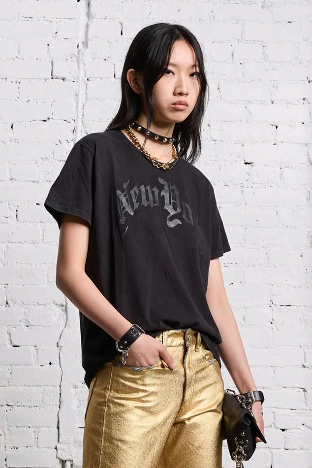 NEW YORK BOY T 8211 BLACKOUT Women R13 TShirts