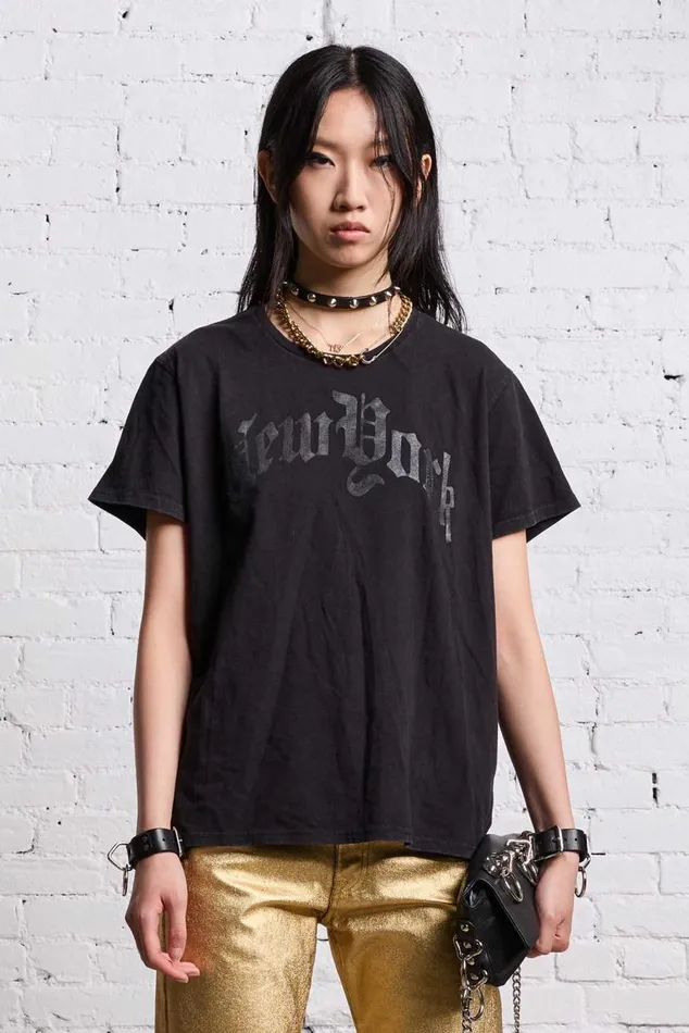 NEW YORK BOY T 8211 BLACKOUT Women R13 TShirts