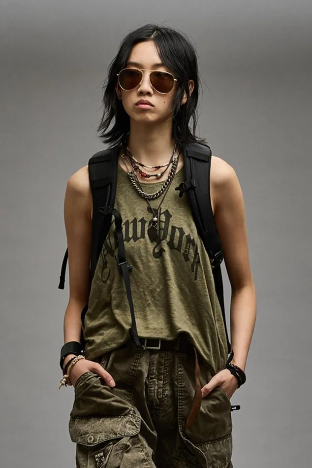NEW YORK RELAXED TANK 8211 OLIVE Women R13 TShirts
