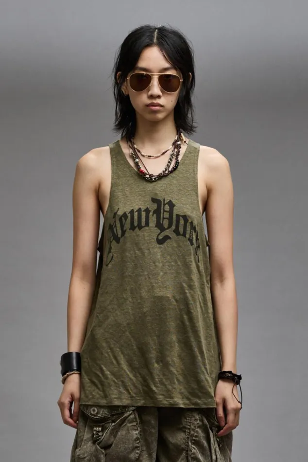 NEW YORK RELAXED TANK 8211 OLIVE Women R13 TShirts