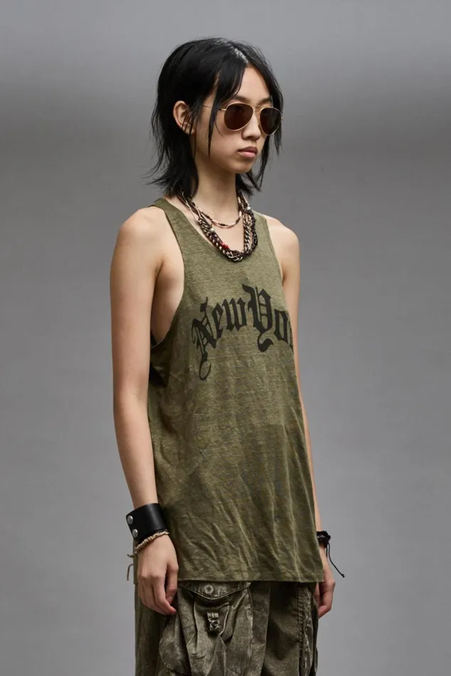 NEW YORK RELAXED TANK 8211 OLIVE Women R13 TShirts