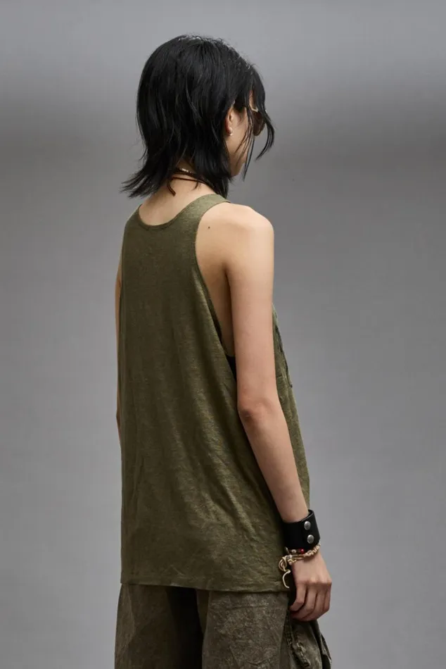 NEW YORK RELAXED TANK 8211 OLIVE Women R13 TShirts