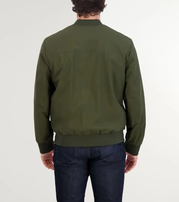 Nylon Bomber Jacket Olive Green Men Cole Haan Bomber Jackets