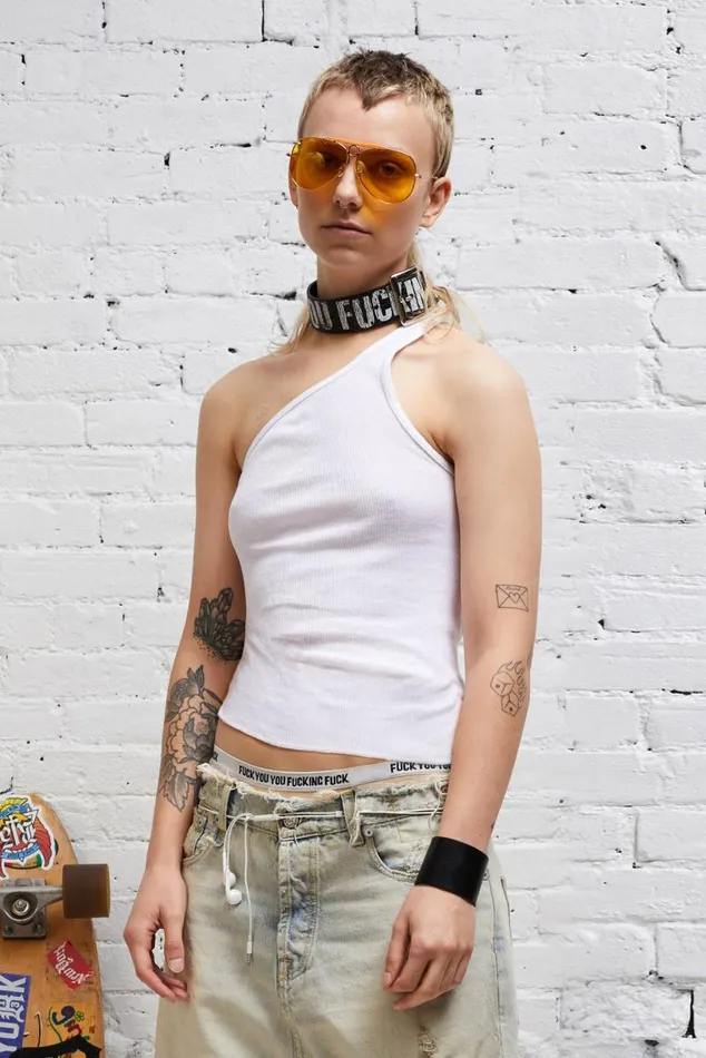 ONESHOULDER TANK 8211 WHITE Women R13 Tops