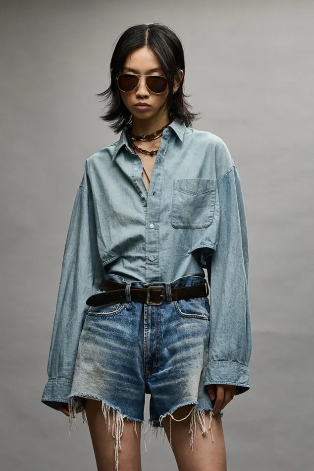 OPEN BACK SHIRT 8211 VINTAGE BLUE Women R13 Tops