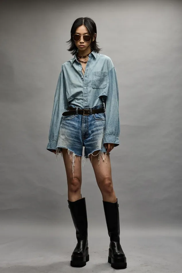 OPEN BACK SHIRT 8211 VINTAGE BLUE Women R13 Tops