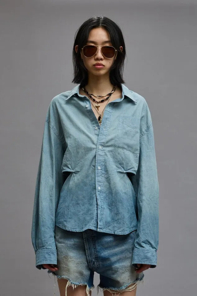 OPEN BACK SHIRT 8211 VINTAGE BLUE Women R13 Tops