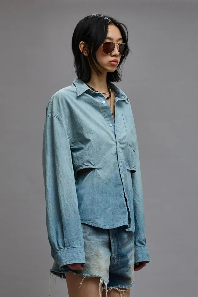 OPEN BACK SHIRT 8211 VINTAGE BLUE Women R13 Tops
