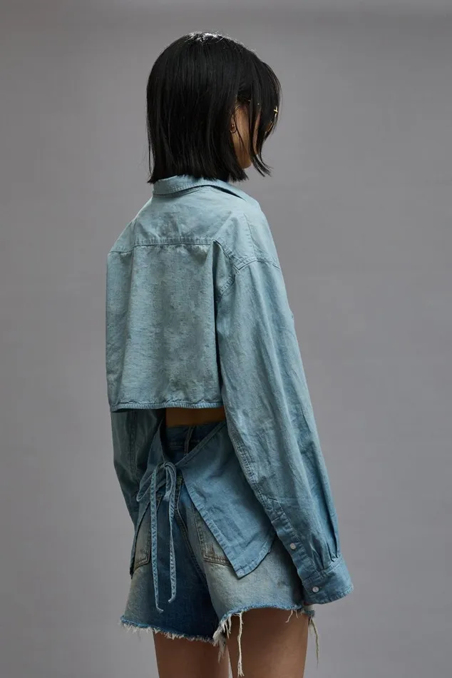 OPEN BACK SHIRT 8211 VINTAGE BLUE Women R13 Tops
