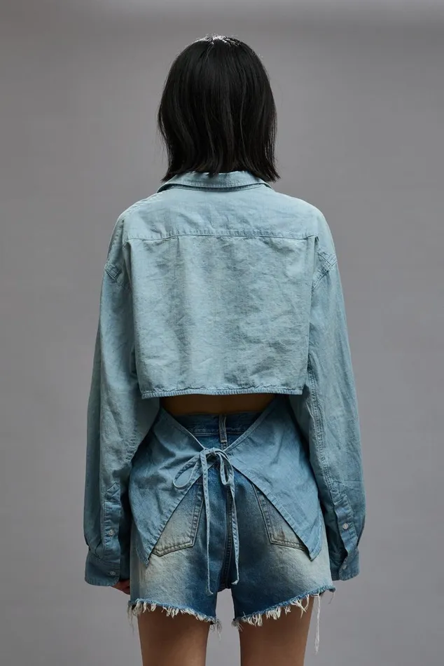 OPEN BACK SHIRT 8211 VINTAGE BLUE Women R13 Tops