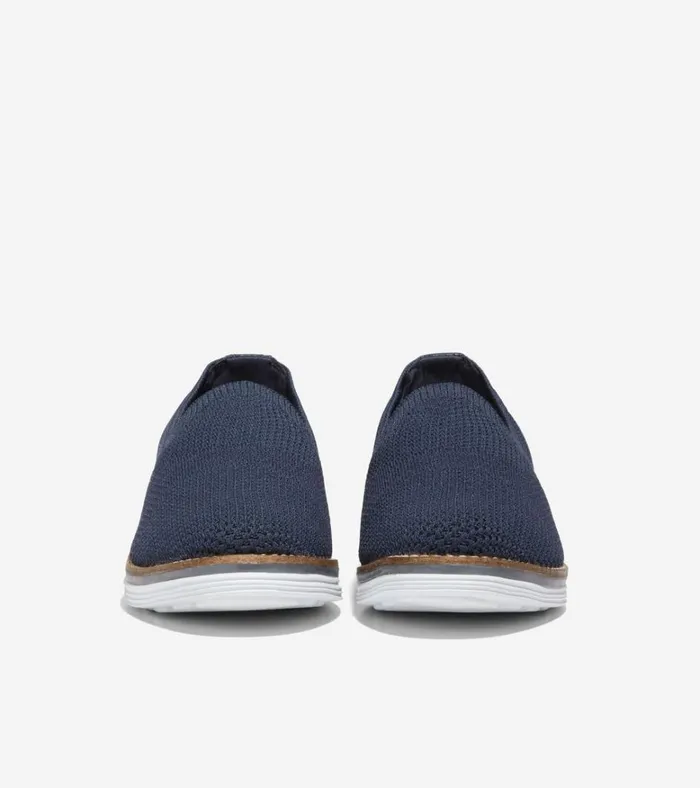 Original Grand Cloudfeel Meridian Loafer Navy Knitoptic White Women Cole Haan Loafers and Drivers