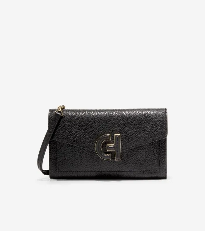 Oversized Closure Phone Case Black Women Cole Haan Wallets and Wristlets