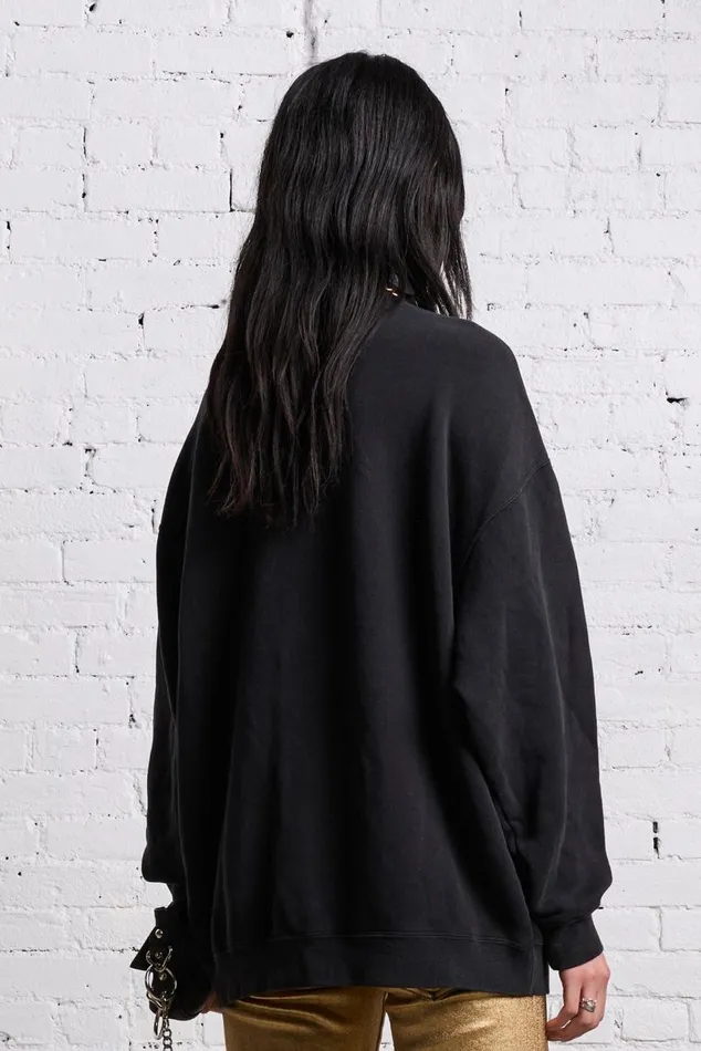 OVERSIZED NEW YORK CREWNECK 8211 BLACKOUT Women R13 Tops